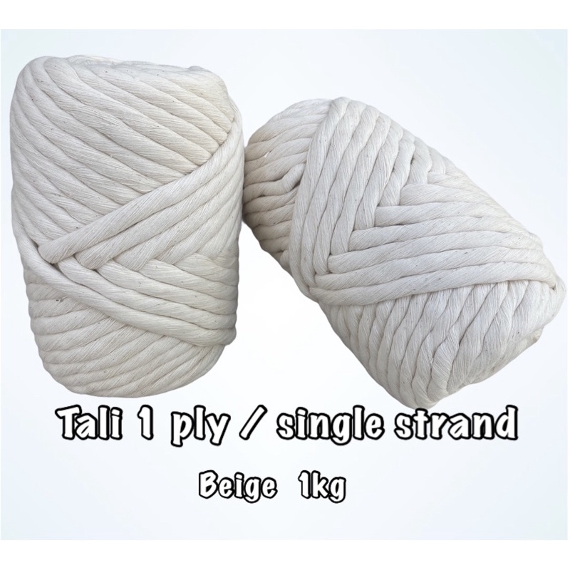

tali 1 ply - single strand Beige - size 6mm berat 1kg
