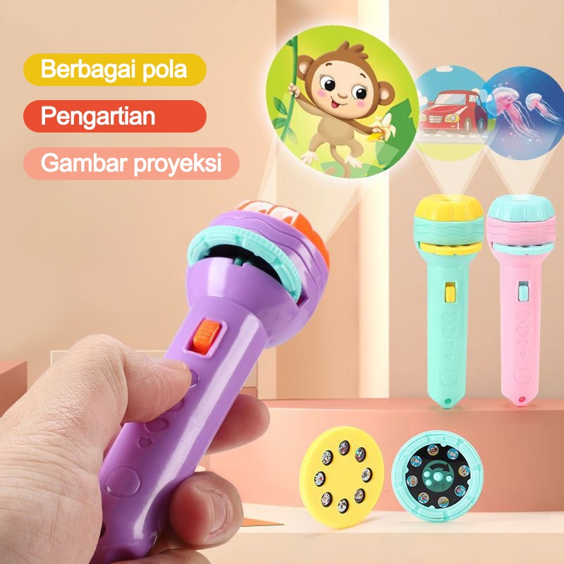 Mainan Senter Anak - Mainan Edukasi - Mainan Anak Senter Proyektor - Fun Flashlight - Mainan Proyektor Gambar