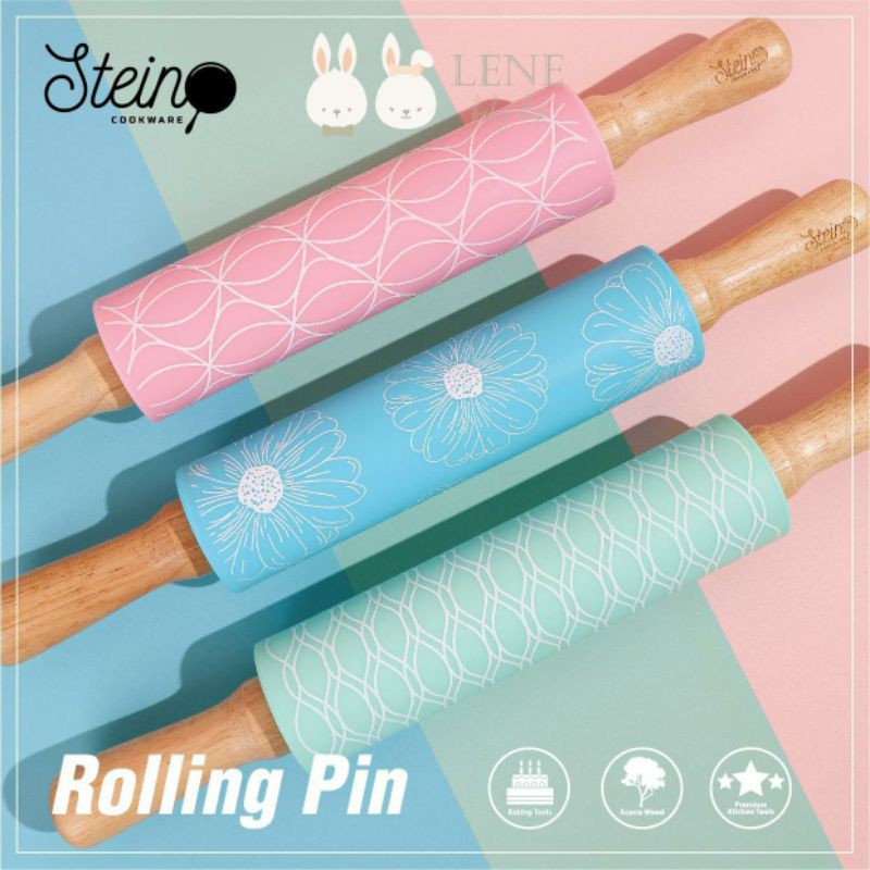 Steincookware Rolling Pin (Gilingan Roti, Pizza, Mie, Adonan Kue) Stein NEW MOTIF