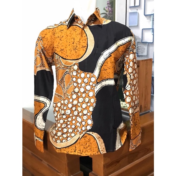 Arumbatik Baju Kemeja Batik Pria Lengan Panjang Modern / Hem Atasan Batik Premium Cowok Solo Laki La