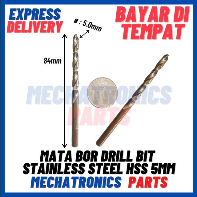 [PAS-9595] MATA BOR DRILL BIT STAINLESS STEEL HSS 5MM