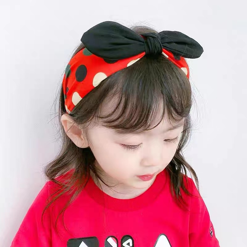 (Hello Girl)B19 Bando Anak Model Simpul Motif Strawbery Gaya Korea Import