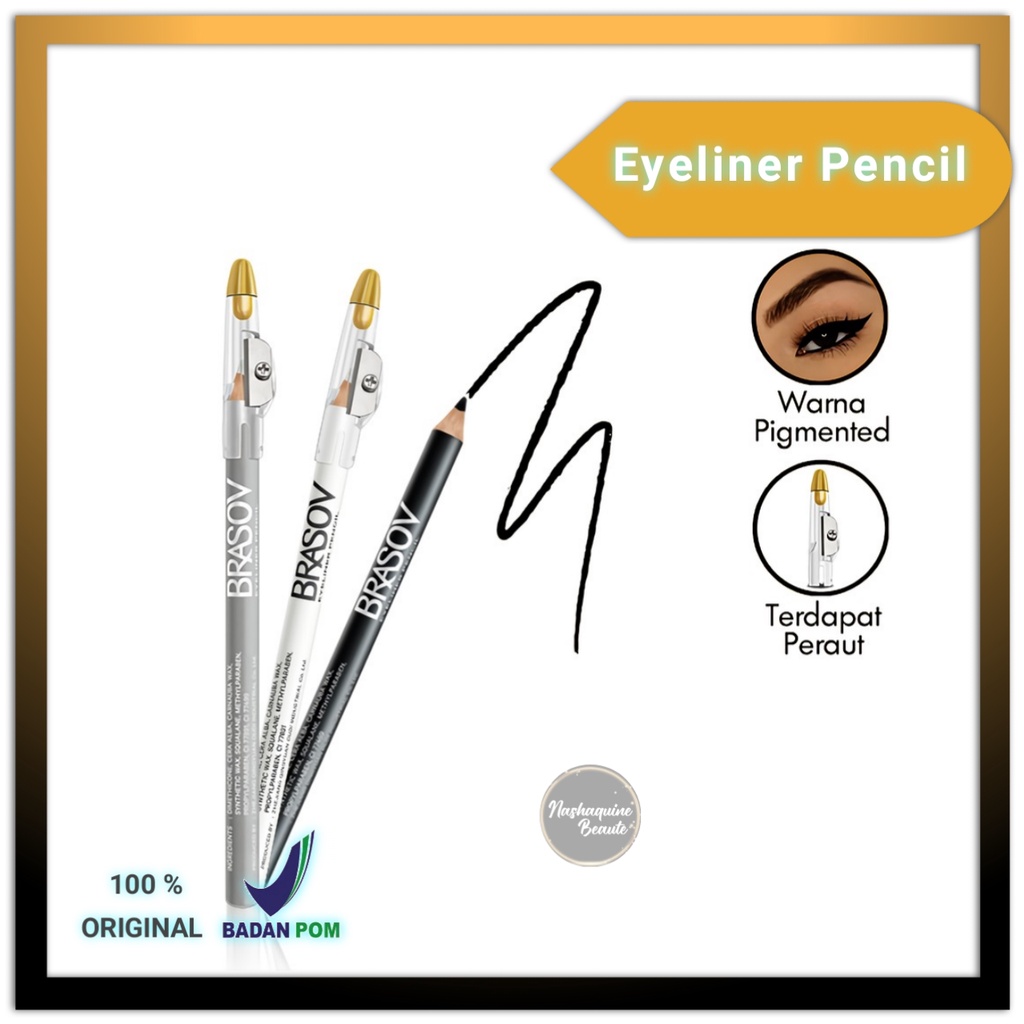 BRASOV Pensil Eyeliner Dengan Serutan - Eye Liner Pencil