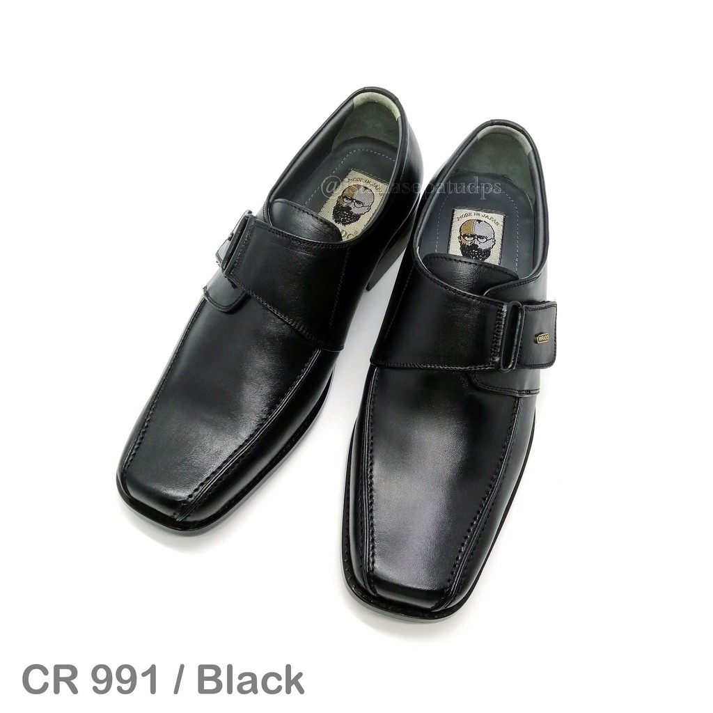 Sepatu Pantofel Kulit Pria Mirado CR 991, Hitam, Berkualitas