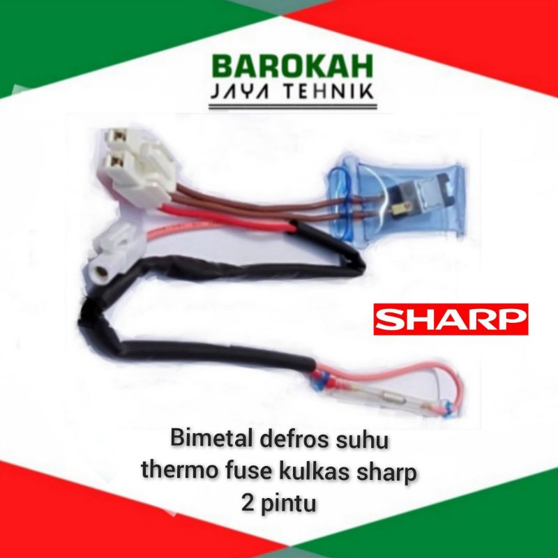 Sensor defros bimatal defrost suhu thermo fuse kulkas Sharp 2 pintu