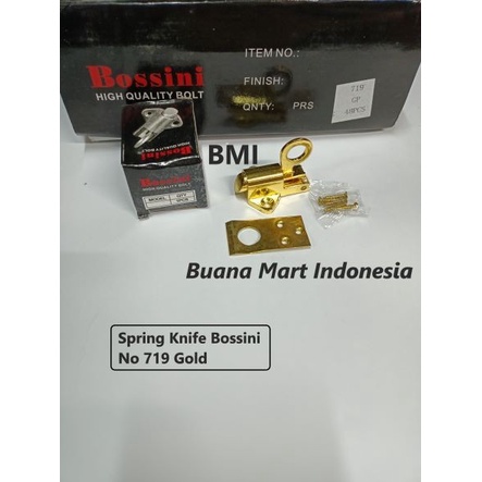Spring Knife BOSSINI Kuning | Grendel Kodok | Grendel Jendela | Selot Pintu