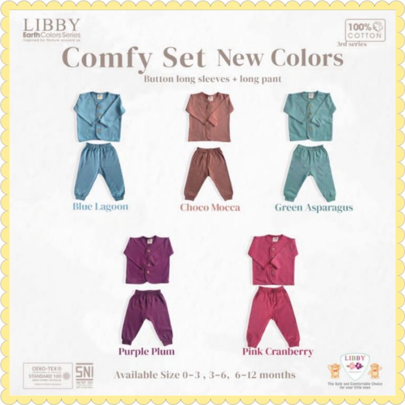 LIBBY EARTH SERIES - COMFY SET Setelan Kancing Depan PANJANG