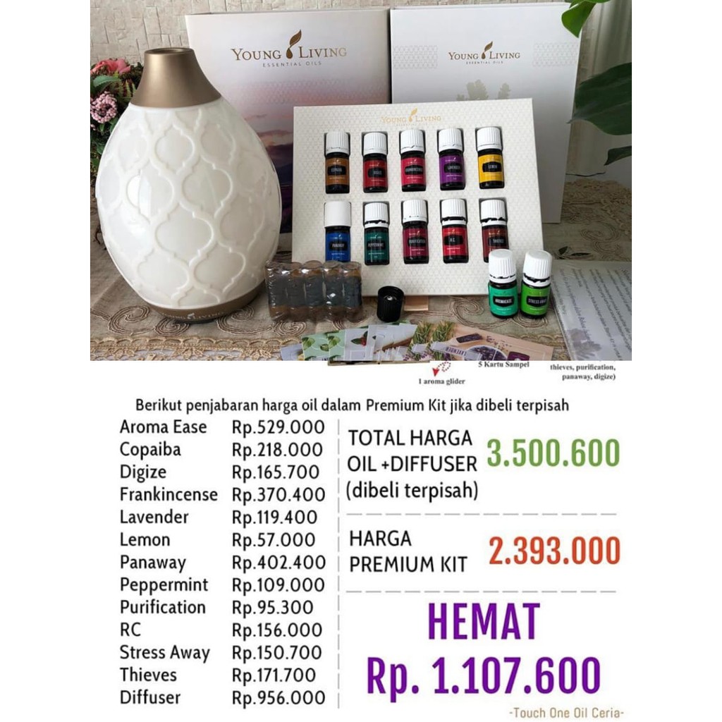 Young Living Paket Hemat Premium Kit Diffuser Essential Oil Original Yl Shopee Indonesia