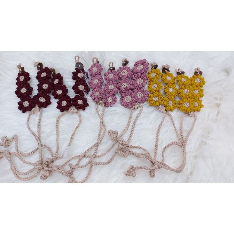 Konektor Masker Rajut (Strap) Motif Bunga