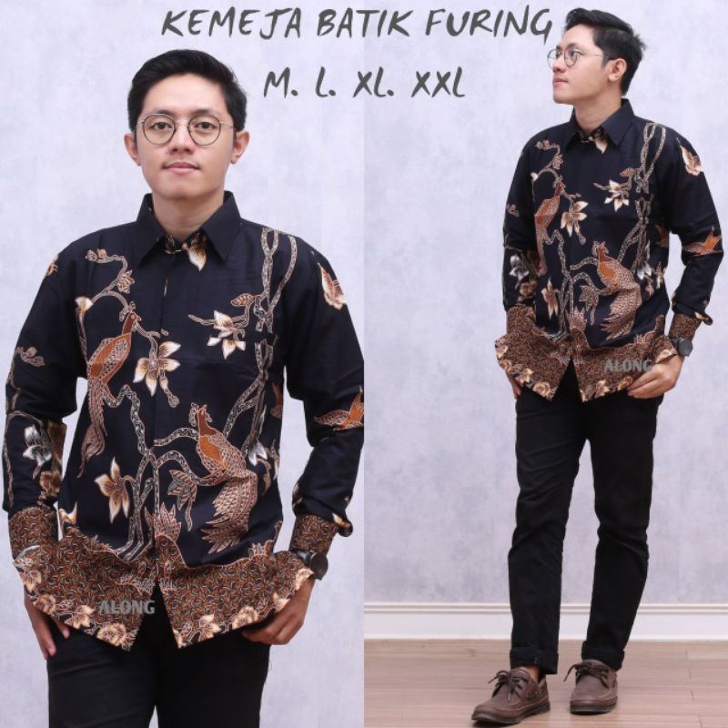 KEMEJA BATIK HALUS BERFURING / KEMEJA BATIK KANTOR LENGAN PANJANG EKSKLUSIF