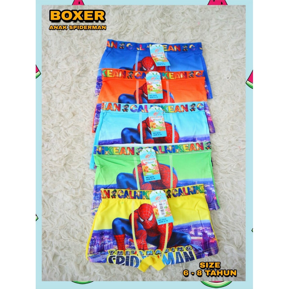 celana dalam anak laki laki boxer / cd sempak cowok bahan lembut dan adem motif kartun animasi spide