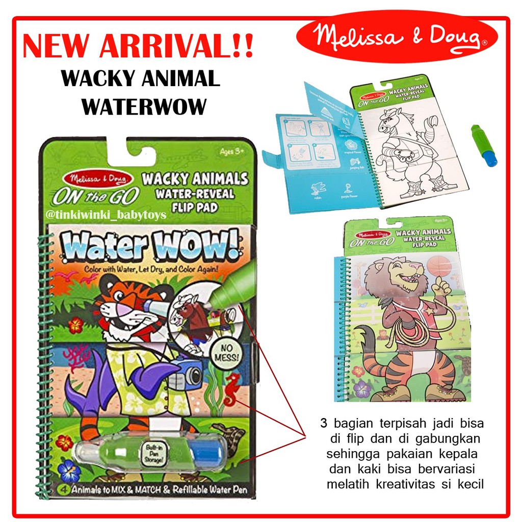 Melissa and Doug Water WOW waterwow Buku Mewarnai Coloring Book