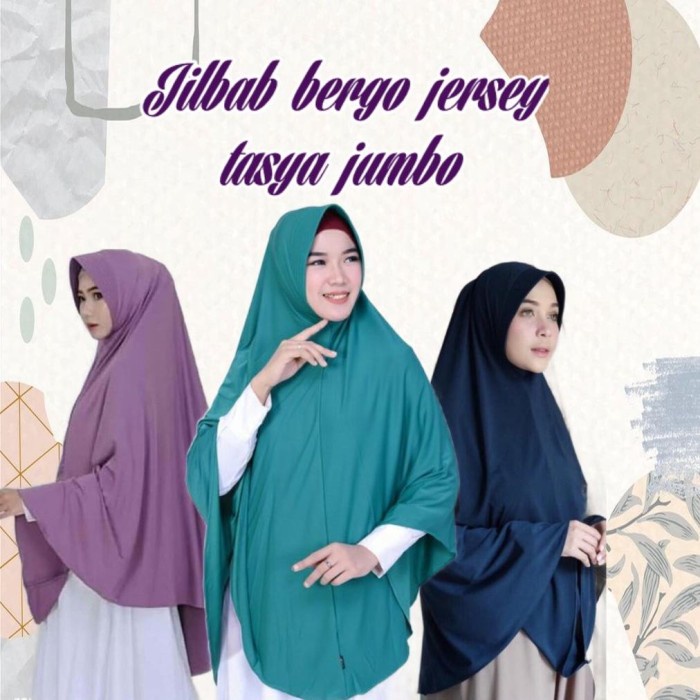 Hijab instant bergo pet jersey tasya jumbo / hijab instan jersey jumbo pet tasya