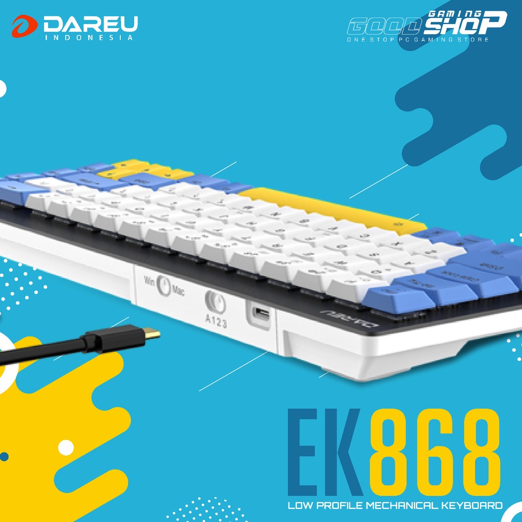 Dareu EK868 Low Profile Bluetooth 68% Mechanical Gaming Keyboard