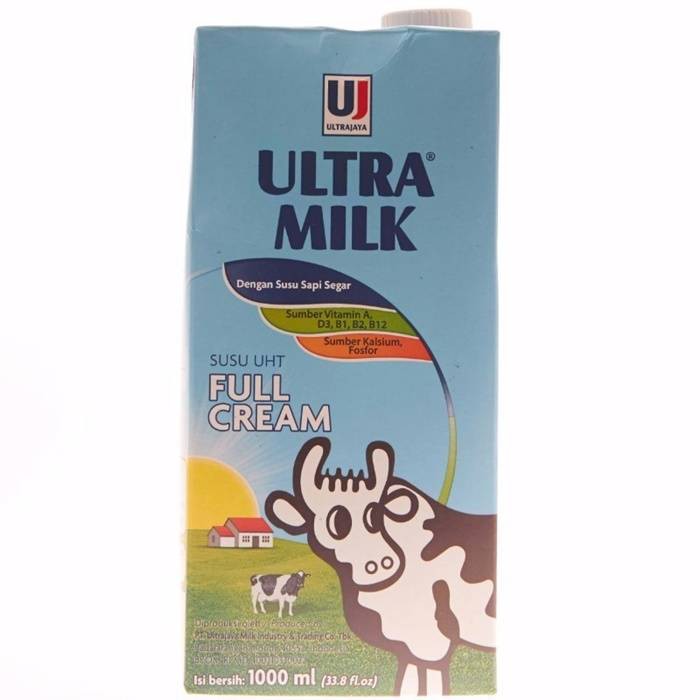 Ultra Milk Plain 1000ml, Susu Ultra Halal