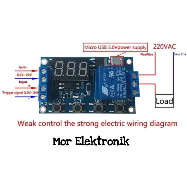 Timer Digital 5V Delay Timer Cycle Control Relay Modul DC 12V
