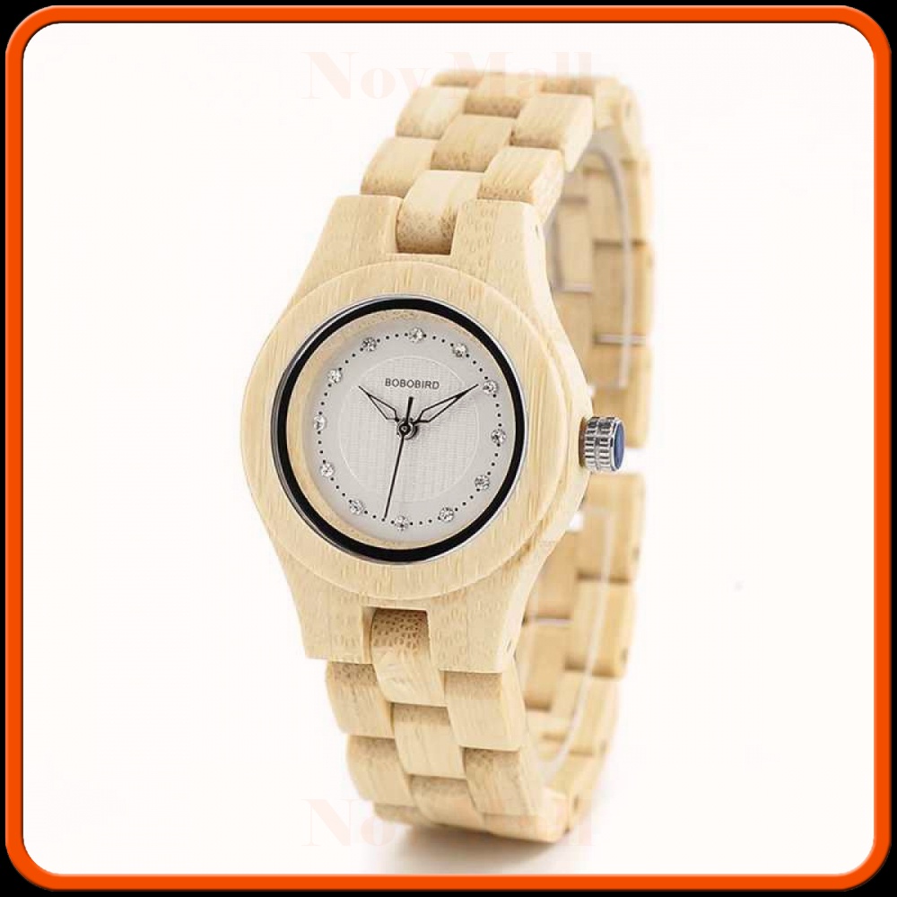 Bamboo Zebra Jam Tangan Bambu Analog Wanita - W-O29/O10