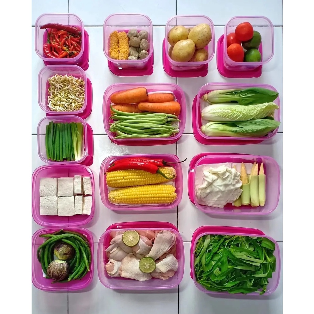 CALISTA RUMOI PREMIUM 12 PCS TOPLES PLASTIK SET TEMPAT PENYIMPAN MAKANAN BUMBU DAPUR FOOD CONTAINER FOOD PREPARATION TOPLES MPASI SET BEBAS BPA WADAH SET KULKAS PLASTIK
