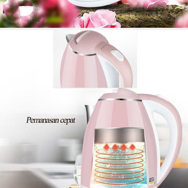 ketel listrik 2liter/ pemanas air/kettle stainless