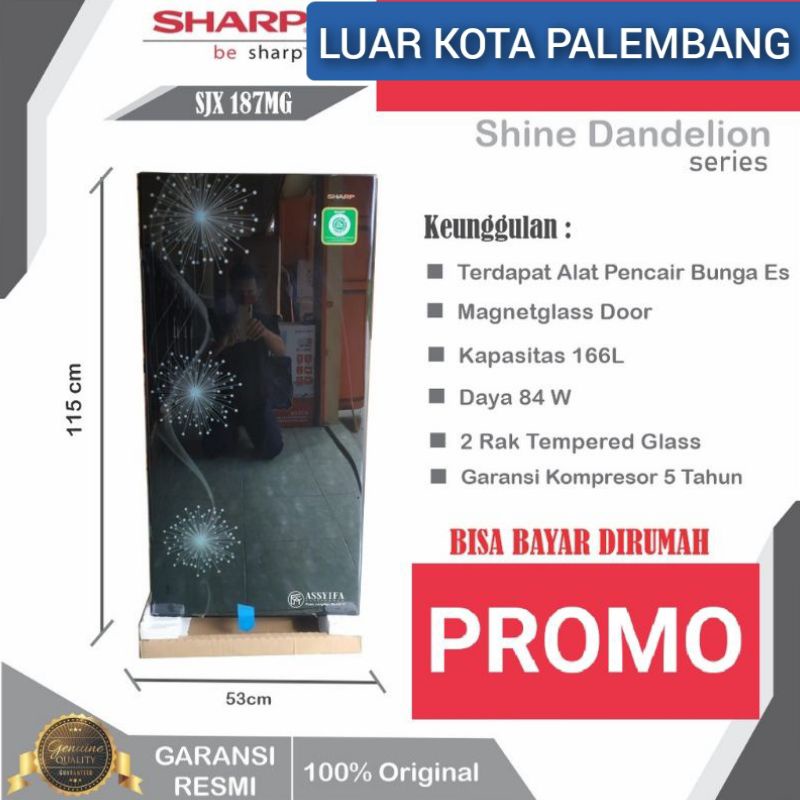 KHUSUS LUAR PALEMBANG KULKAS 1 PINTU SJX187MG SJX 187 MG TERMURAH