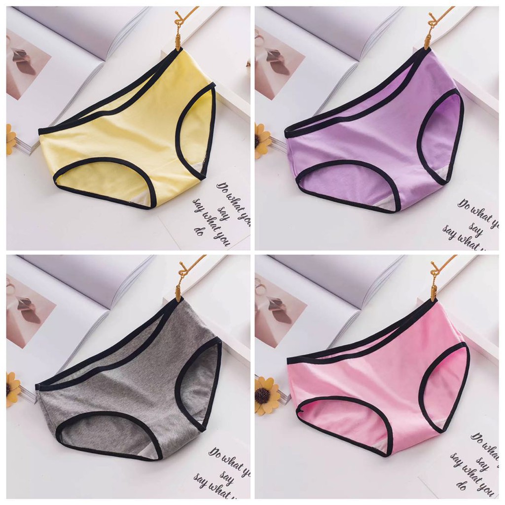 Celana Dalam Wanita Polos - Underwear Cewek Import / Celana Dalam Brief Sexy Warna Polos Katun Wanit