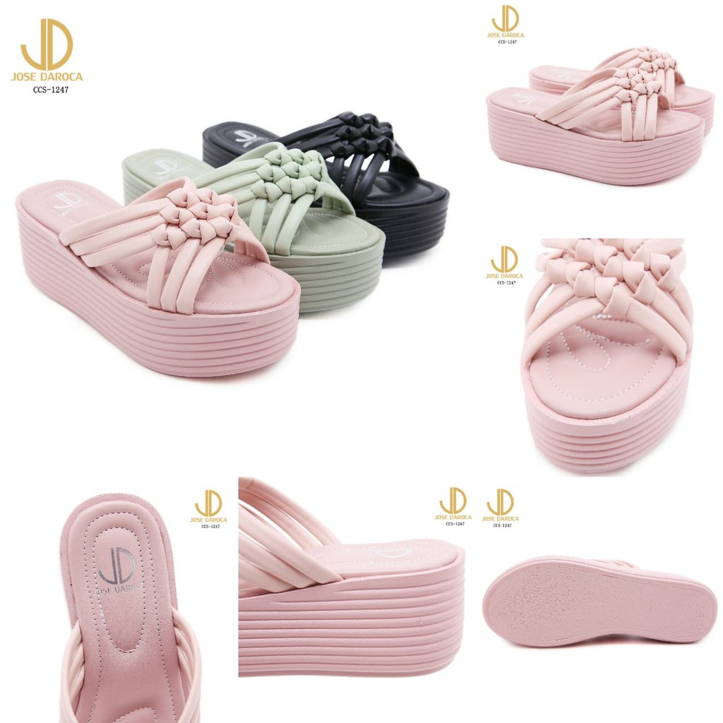 JOSE DAROCA Wedges Sandal Kulit #CCS-1247# Original