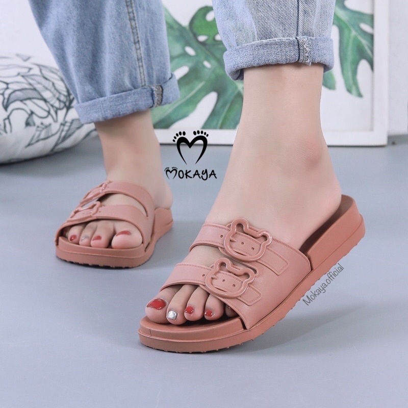 [SUPER BEST SELLER] Sandal slop gesper Bear Import Mokaya size 37/41 ( 420-2 / ST-2022-L-74 )