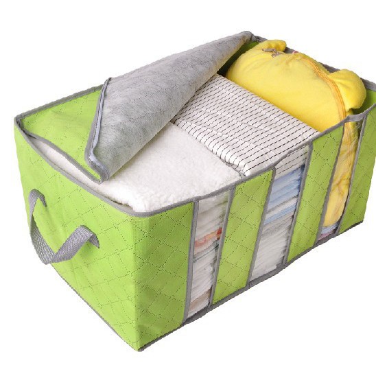 ELFYDO HL0037 Bamboo Storage Box Organizer Bag Kotak Penyimpanan Multifungsi Selimut Baju