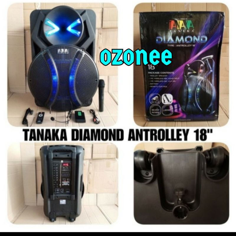 SPEAKER PORTABLE WIRELESS TANAKA 18 INCH USB BLUETOOTH ORIGINAL