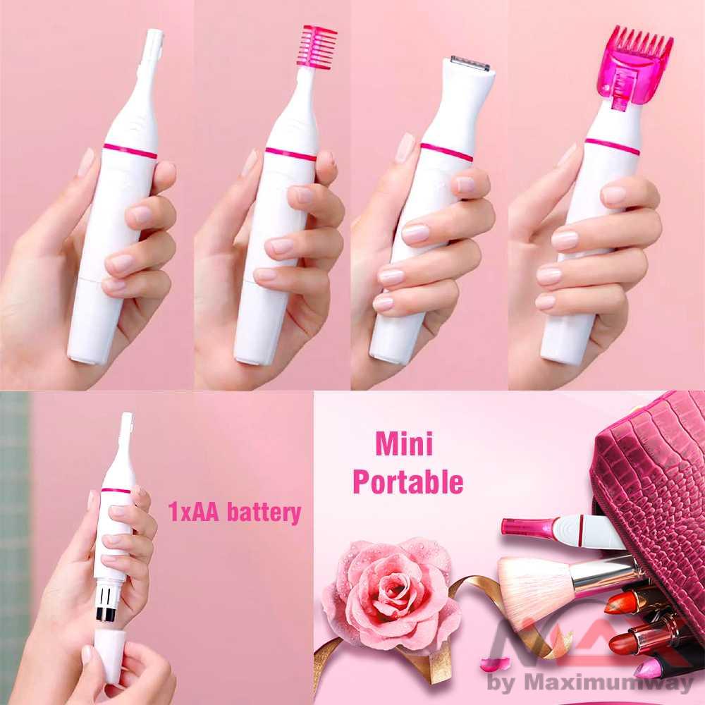 Biutte.co 5in1 Cukur Bulu Wanita Lengkap Alis, Ketiak, Kemaluan, Kaki, Bulu Halus Semua bisa 5 in 1 Practical Women Hair Removal Electric Shaping Female Shaving Machine Mini Shaver Trimmer Razor For Underarm Facial Tool