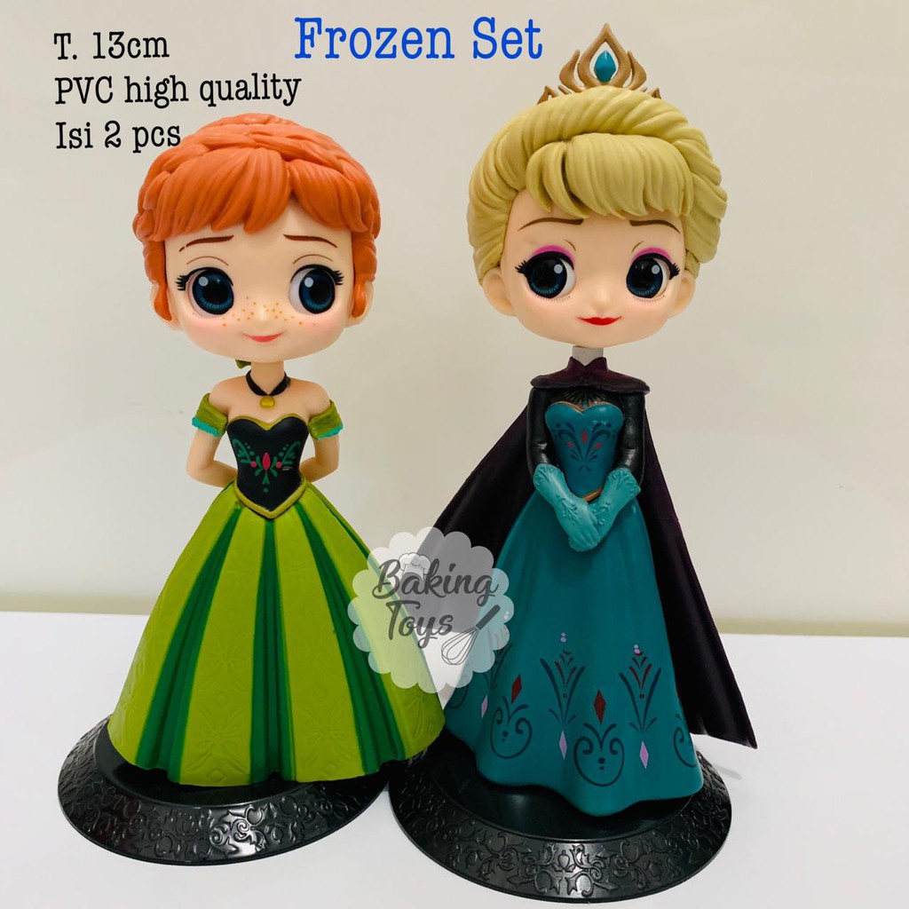  Frozen  Elsa  Anna Figure Toys Hiasan  Kue  Topper Cake 