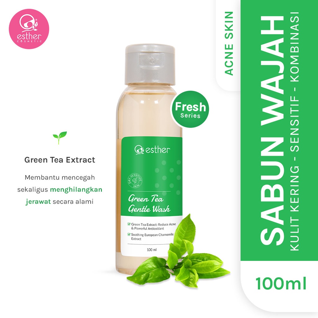 Esther Green Tea Gentle Wash 100ml - Sabun Jerawat Dan Bruntusan