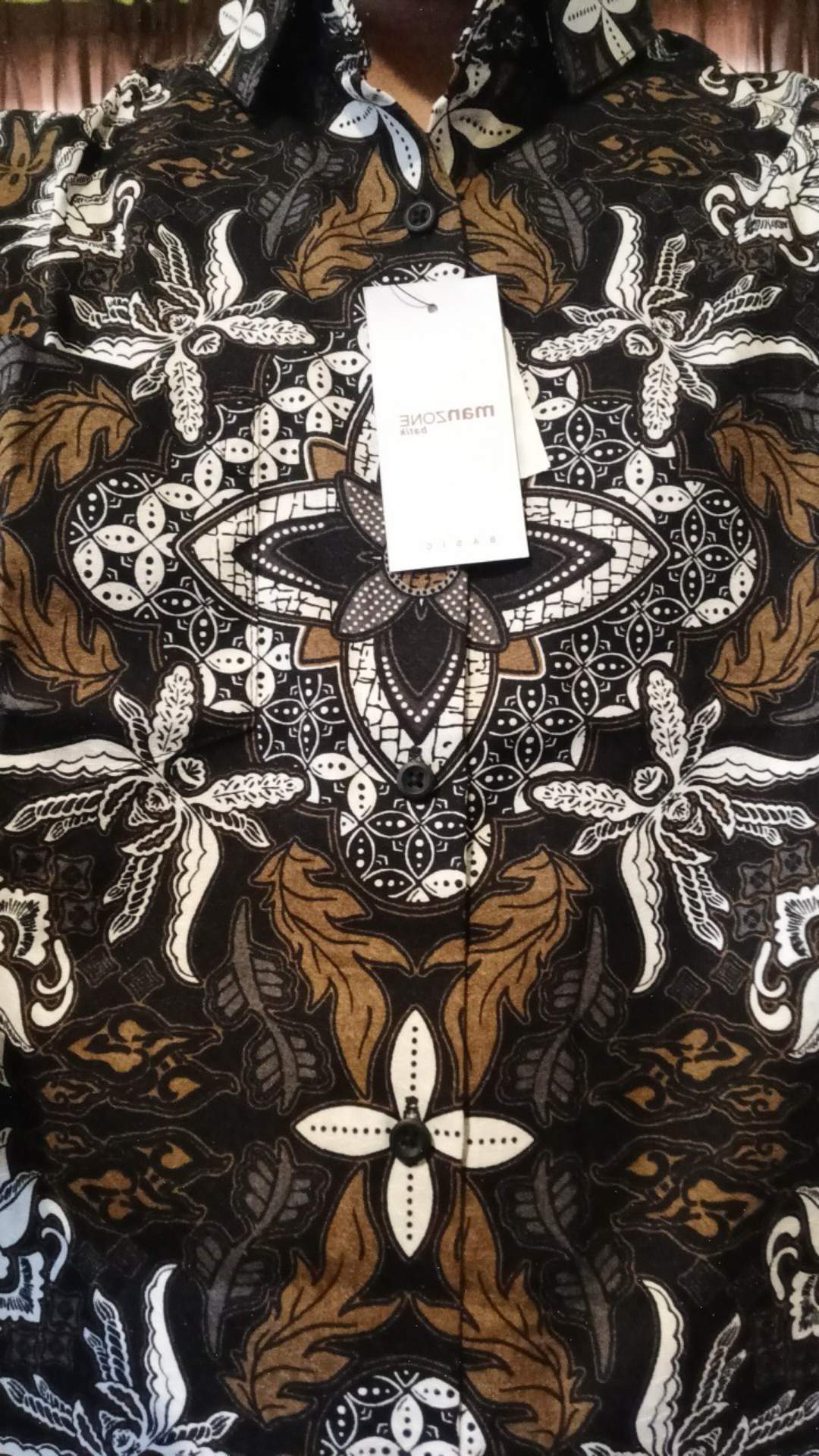 Manzone Kemeja Batik Pria Lengan Panjang Modern Fit Adiwangsa 4-bestbuy-brown