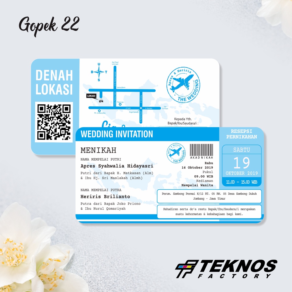 UNDANGAN NIKAH CUSTOM UNIK MURAH GOPEK SERI 3