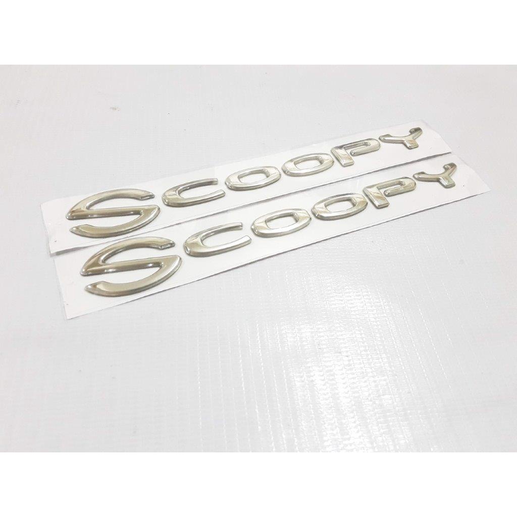 EMBLEM LOGO 3D TULISAN SCOOPY 2018 CHROME