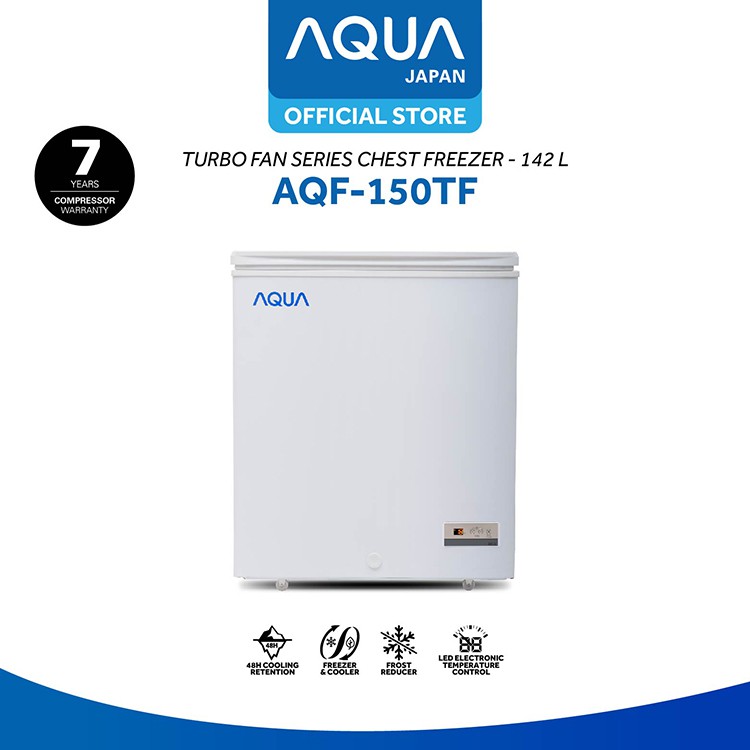 AQUA Japan AQF-150TF Chest Freezer 150L, with Turbo Fan, Digital Electronic Control