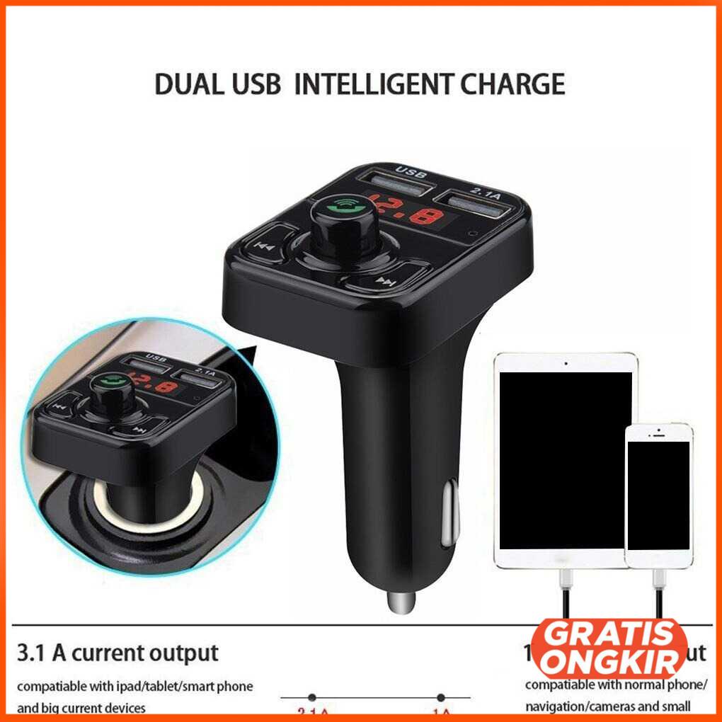 Bluetooth Audio Receiver FM Transmitter USB Charger - E0293