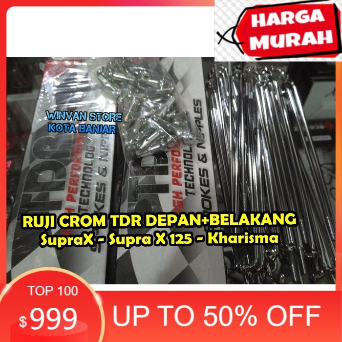 Ruji Jari jari Tdr ring 17 set depan belakang warna CROM ORIGINAL TDR SUPRA X CAKRAM SUPRA X 125