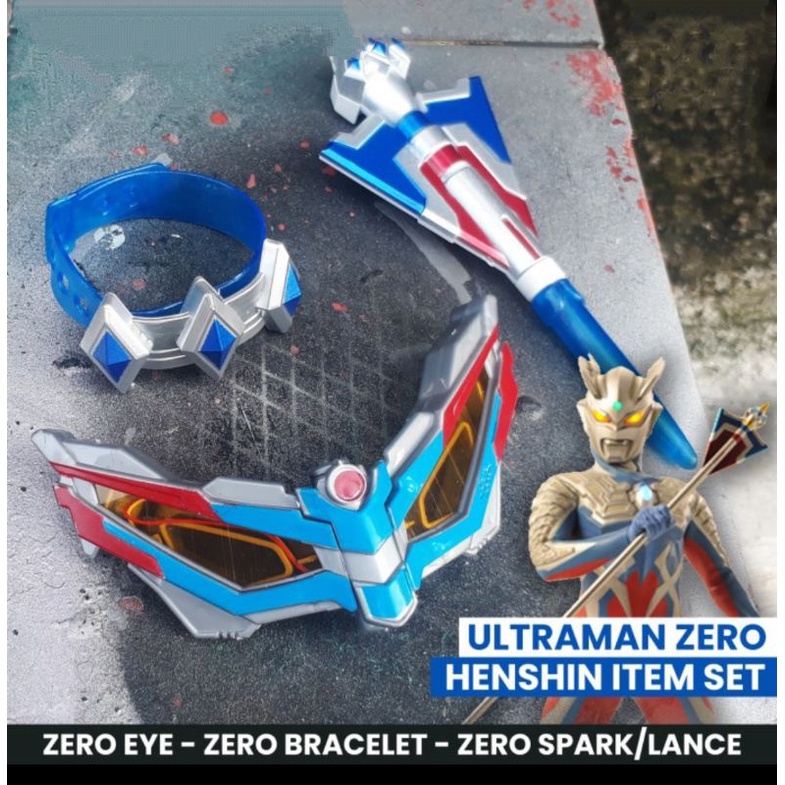 MAINAN ULTRAMAN ZERO EYE GLASSES - BRACE - LANCE SET SENJATA BERUBAH ULTRAMAN ZERO