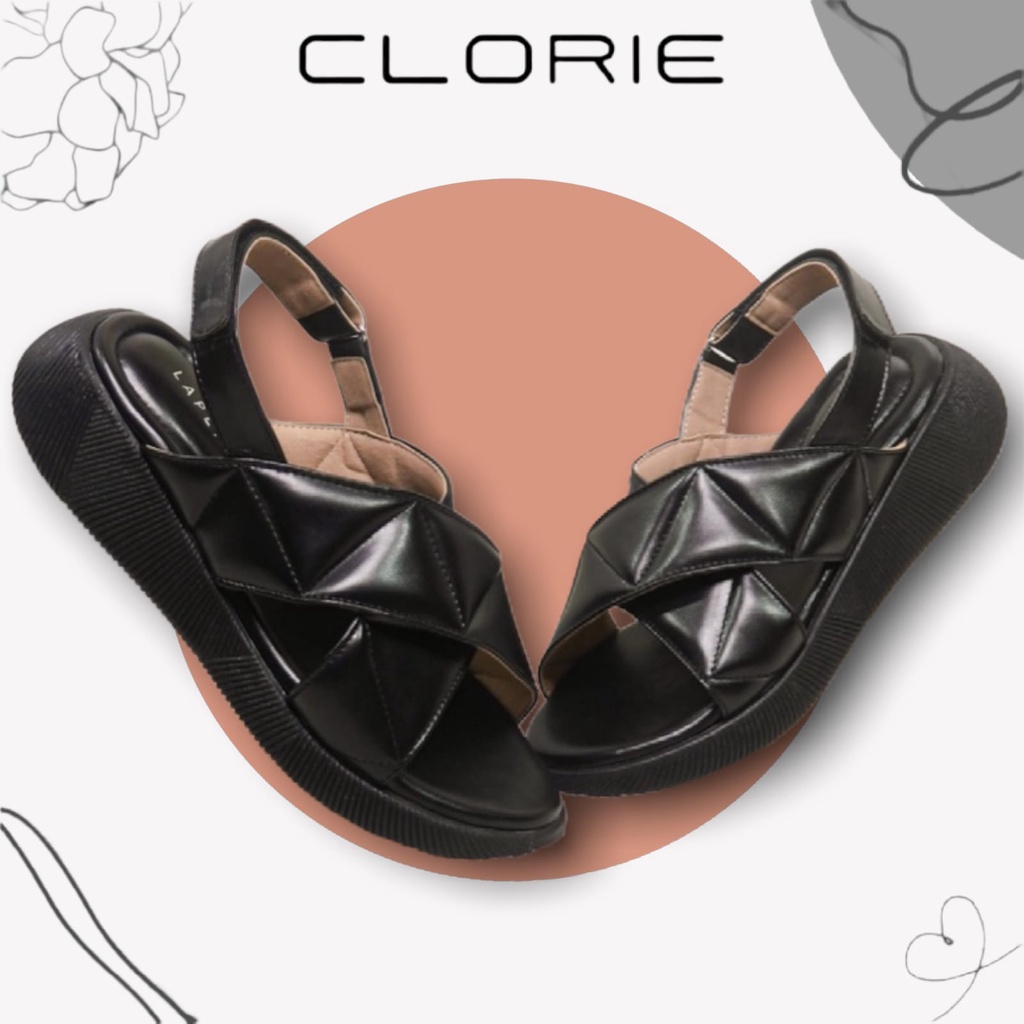 CLORIE ALOVA Sandal Wanita Model Silang double Strap Empuk Kekinian Sendal Cewek Trendy