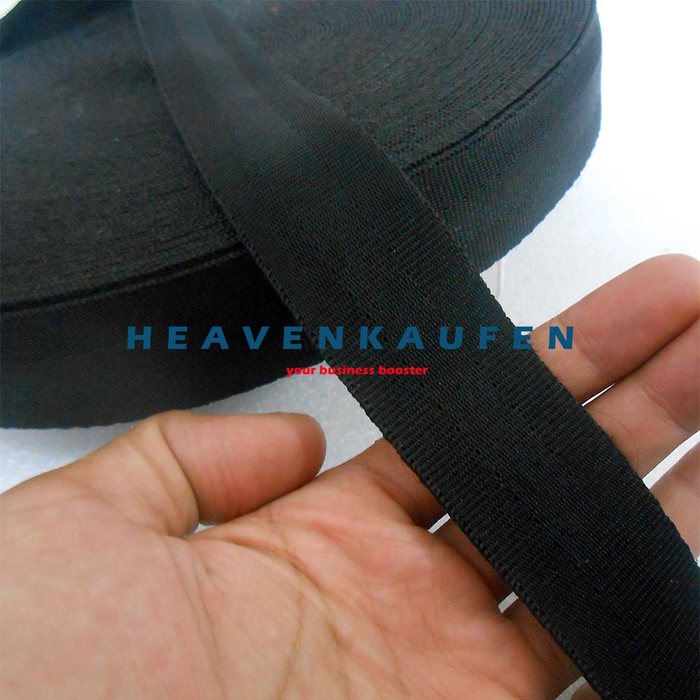 Tali Webbing Hitam Lebar 3 cm Motif Seatbelt Per Meter