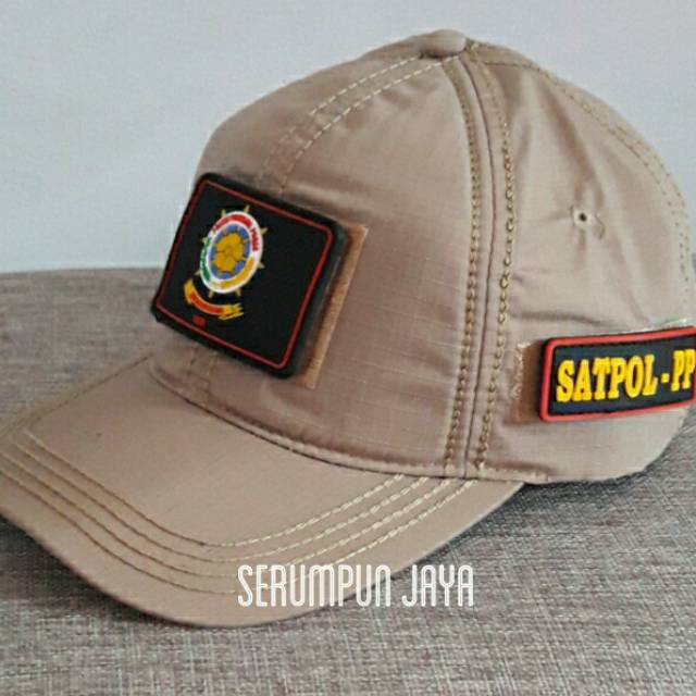 TOPI SATPOL PP - TOPI S A T P O L P P 3 PATCH - TOPI S A T P O L P P VELCRO TAN