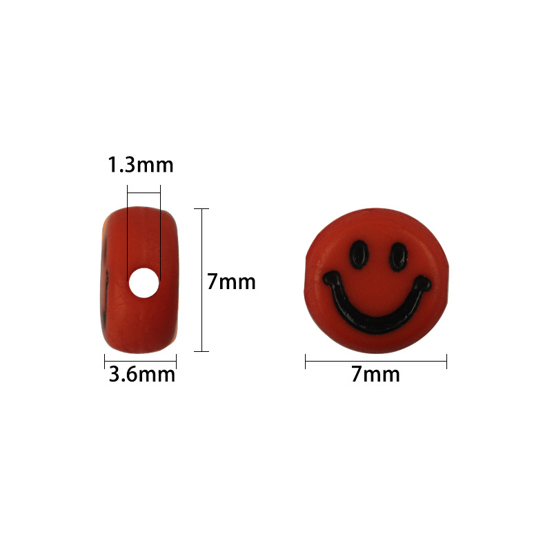 100pcs / Lot Manik-Manik Spacer Desain Smile Bahan Akrilik Ukuran 4mm X 7mm