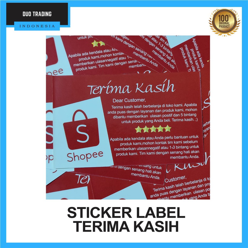 

STICKER LABEL TERIMA KASIH / THANK YOU UNTUK PAKET ONLINE