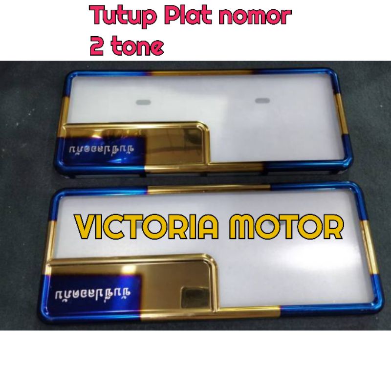 Tutup plat nomor cover plat nomor motor 2 tone Sepasang Depan belakang