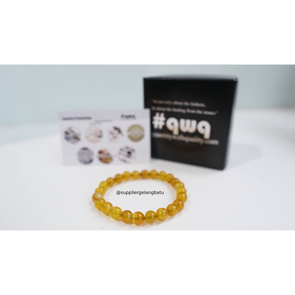 gelang tangan YELLOW CARNELIAN premium batu alam kuningbonus kotak