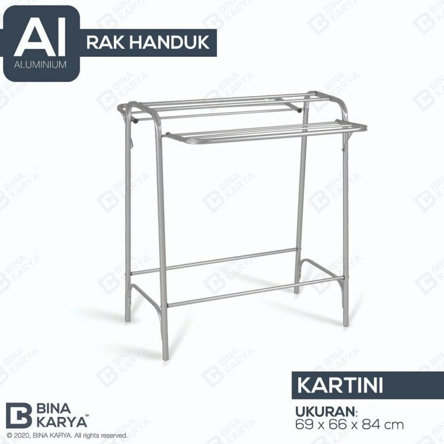 Jemuran Handuk Kartini Bina Karya / Rak Handuk Alumunium / Jemuran Baju Kecil