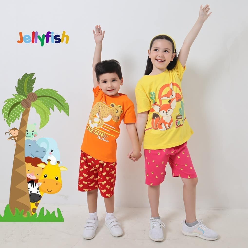 SETELAN ANAK UNISEX MOTIF EXPLORE AFRICA USIA 2-10 TAHUN