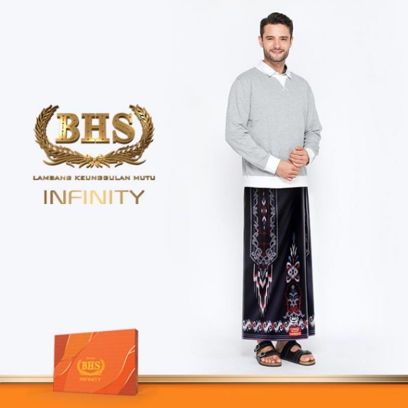 Sarung BHS Infinity Gold Motif PKE Hitam Merah