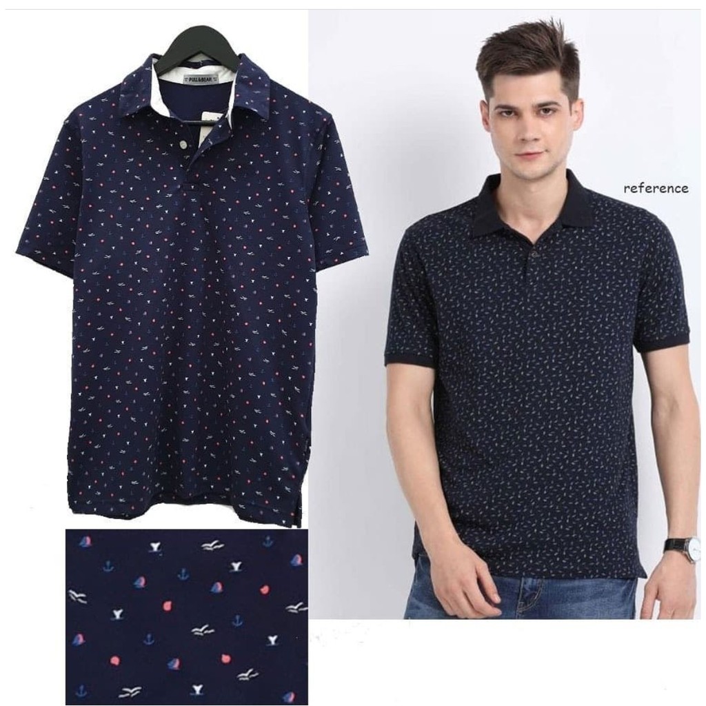 Pull and Bear Kaos Berkerah Pria